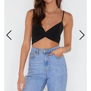 Black Knot Twist Crop Top